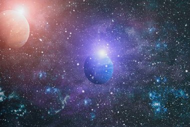 Nebula ve galaksiler uzayda. Bu görüntünün elementleri NASA tarafından desteklenmektedir.