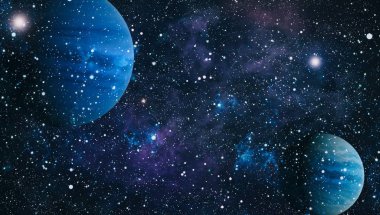 birçok ışık yılı uzakta dünya derin uzayda yıldız alanı. Bu görüntü nasa tarafından döşenmiş unsurları