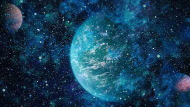 birçok ışık yılı uzakta dünya derin uzayda yıldız alanı. Bu görüntü nasa tarafından döşenmiş unsurları