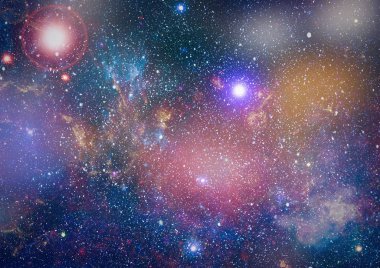 Nebula ve galaksiler uzayda. Bu görüntünün elementleri NASA tarafından desteklenmektedir.
