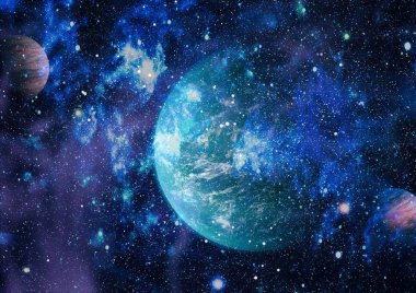 birçok ışık yılı uzakta dünya derin uzayda yıldız alanı. Bu görüntü nasa tarafından döşenmiş unsurları