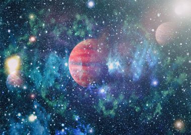 birçok ışık yılı uzakta dünya derin uzayda yıldız alanı. Bu görüntü nasa tarafından döşenmiş unsurları