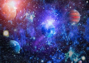 birçok ışık yılı uzakta dünya derin uzayda yıldız alanı. Bu görüntü nasa tarafından döşenmiş unsurları