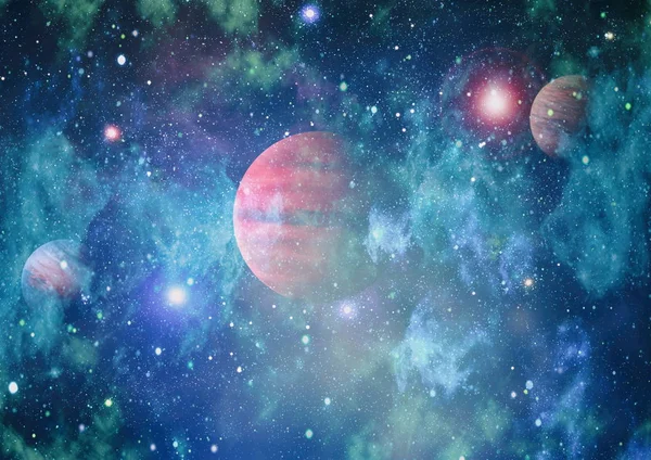Birçok Işık Yılı Uzakta Dünya Derin Uzayda Yıldız Alanı Görüntü — Stok fotoğraf