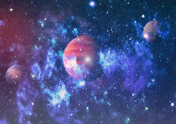 Planets Stars Galaxies Outer Space Showing Beauty Space Exploration Elements — Stock Photo, Image