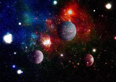 patlama süpernova. Parlak yıldız bulutsu. Uzak galaksi. Soyut resim. Nasa tarafından döşenmiş bu görüntü unsurları.