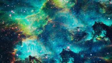 Fütürist soyut alan arkaplanı. Yıldızlı ve nebulalı gece gökyüzü. Bu görüntünün elementleri NASA tarafından desteklenmektedir