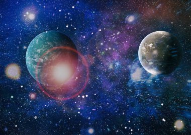 Bulutsusu ve evrendeki yıldızların açık yıldız kümesi. Güzel bulutsu, yıldızlar ve galaksiler. Nasa tarafından döşenmiş bu görüntü unsurları.