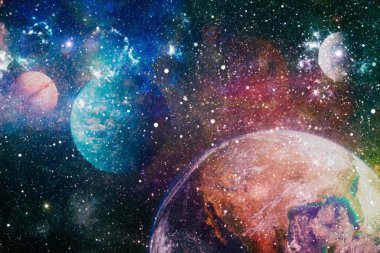 Parlak arkaplanda kozmik sis bulutları. Bu görüntünün elementleri NASA tarafından desteklenmektedir