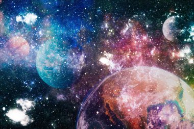 patlama süpernova. Parlak yıldız bulutsu. Uzak galaksi. Soyut resim. Nasa tarafından döşenmiş bu görüntü unsurları.