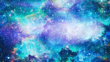 Fütürist soyut alan arkaplanı. Yıldızlı ve nebulalı gece gökyüzü. Bu görüntünün elementleri NASA tarafından desteklenmektedir