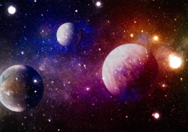 patlama süpernova. Parlak yıldız bulutsu. Uzak galaksi. Soyut resim. Nasa tarafından döşenmiş bu görüntü unsurları.