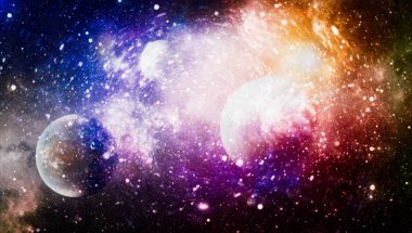 Parlak arkaplanda kozmik sis bulutları. Bu görüntünün elementleri NASA tarafından desteklenmektedir