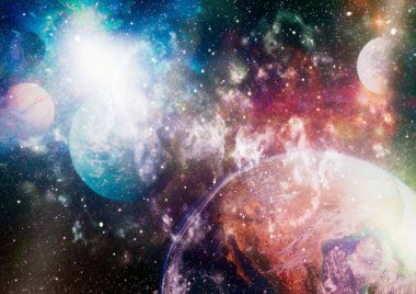 patlama süpernova. Parlak yıldız bulutsu. Uzak galaksi. Soyut resim. Nasa tarafından döşenmiş bu görüntü unsurları.