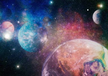 patlama süpernova. Parlak yıldız bulutsu. Uzak galaksi. Soyut resim. Nasa tarafından döşenmiş bu görüntü unsurları.