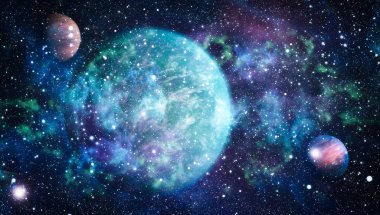 Bulutsusu ve evrendeki yıldızların açık yıldız kümesi. Güzel bulutsu, yıldızlar ve galaksiler. Nasa tarafından döşenmiş bu görüntü unsurları.