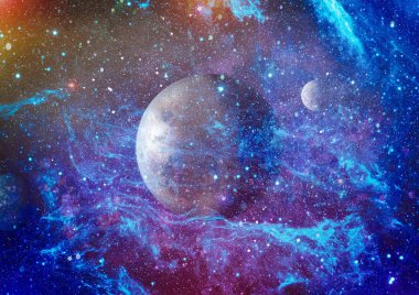 Bulutsusu ve evrendeki yıldızların açık yıldız kümesi. Güzel bulutsu, yıldızlar ve galaksiler. Nasa tarafından döşenmiş bu görüntü unsurları.