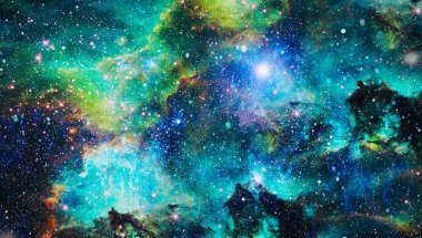 Fütürist soyut alan arkaplanı. Yıldızlı ve nebulalı gece gökyüzü. Bu görüntünün elementleri NASA tarafından desteklenmektedir