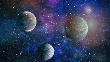 Bulutsusu ve evrendeki yıldızların açık yıldız kümesi. Güzel bulutsu, yıldızlar ve galaksiler. Nasa tarafından döşenmiş bu görüntü unsurları.