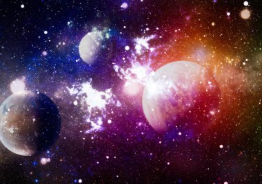 Parlak arkaplanda kozmik sis bulutları. Bu görüntünün elementleri NASA tarafından desteklenmektedir