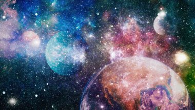 patlama süpernova. Parlak yıldız bulutsu. Uzak galaksi. Soyut resim. Nasa tarafından döşenmiş bu görüntü unsurları.