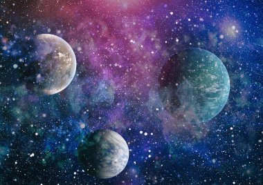 Bulutsusu ve evrendeki yıldızların açık yıldız kümesi. Güzel bulutsu, yıldızlar ve galaksiler. Nasa tarafından döşenmiş bu görüntü unsurları.