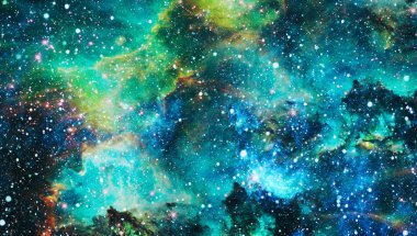 Fütürist soyut alan arkaplanı. Yıldızlı ve nebulalı gece gökyüzü. Bu görüntünün elementleri NASA tarafından desteklenmektedir