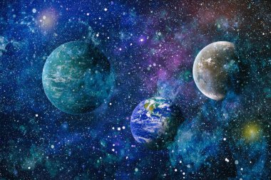 Bulutsusu ve evrendeki yıldızların açık yıldız kümesi. Güzel bulutsu, yıldızlar ve galaksiler. Nasa tarafından döşenmiş bu görüntü unsurları.