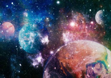 patlama süpernova. Parlak yıldız bulutsu. Uzak galaksi. Soyut resim. Nasa tarafından döşenmiş bu görüntü unsurları.