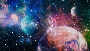 patlama süpernova. Parlak yıldız bulutsu. Uzak galaksi. Soyut resim. Nasa tarafından döşenmiş bu görüntü unsurları.