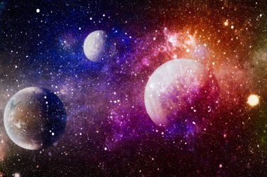 Parlak arkaplanda kozmik sis bulutları. Bu görüntünün elementleri NASA tarafından desteklenmektedir