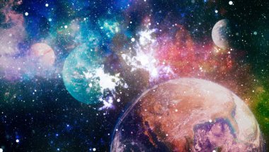 Parlak arkaplanda kozmik sis bulutları. Bu görüntünün elementleri NASA tarafından desteklenmektedir