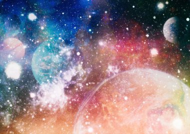 Parlak arkaplanda kozmik sis bulutları. Bu görüntünün elementleri NASA tarafından desteklenmektedir