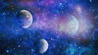 Bulutsusu ve evrendeki yıldızların açık yıldız kümesi. Güzel bulutsu, yıldızlar ve galaksiler. Nasa tarafından döşenmiş bu görüntü unsurları.