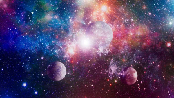 Kosmiska Moln Dimma Ljusa Färgglada Bakgrunder Delar Denna Bild Tillhandahålls — Stockfoto