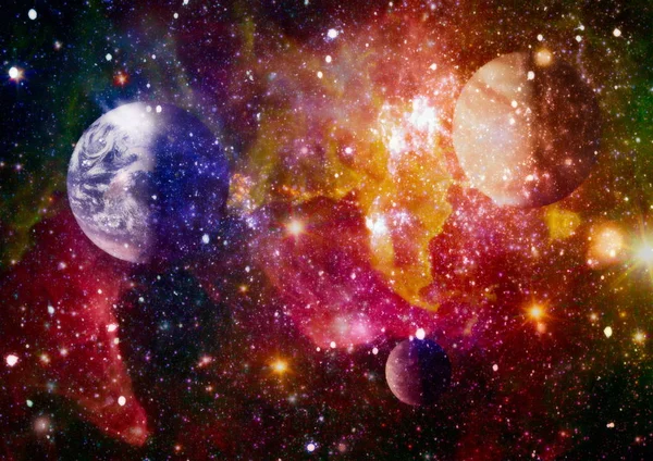 Wybuch Supernowej Jasne Gwiazdy Nebula Odległej Galaktyki Abstrakcyjny Obraz Elementy — Zdjęcie stockowe