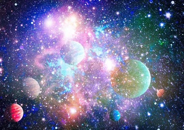 宇宙にある星の散開星団 美しい星雲 星や銀河 Nasa から提供されたこのイメージの要素 — ストック写真