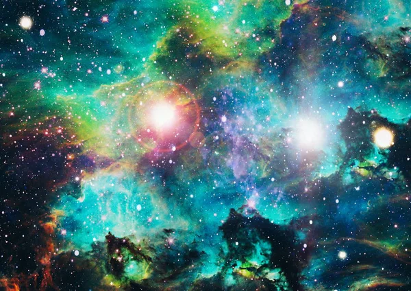 Fondo Espacial Abstracto Futurista Cielo Nocturno Con Estrellas Nebulosa Elementos — Foto de Stock