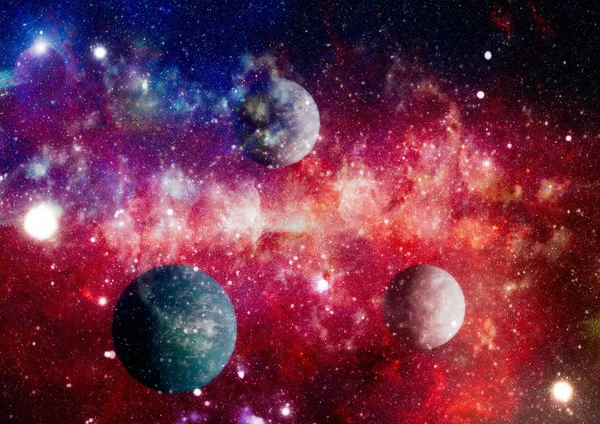 Deep Space Art Galaxies Nebulas Stars Universe Elements Image Furnished — Stock Photo, Image