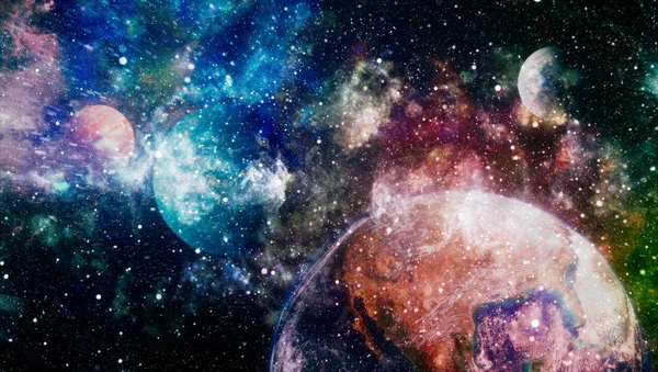 Футуристичний Абстрактний Простір Нічне Небо Зорями Туманністю Елементи Цього Зображення — стокове фото