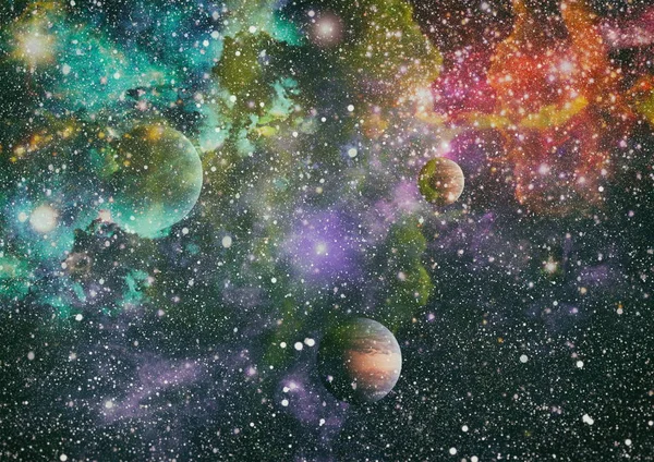 Futuristisk Abstrakt Utrymme Bakgrund Natthimmel Med Stjärnor Och Nebulosa Delar — Stockfoto