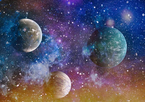Nebula Och Öppna Kluster Stjärnor Universum Vackra Nebulosa Stjärnor Och — Stockfoto