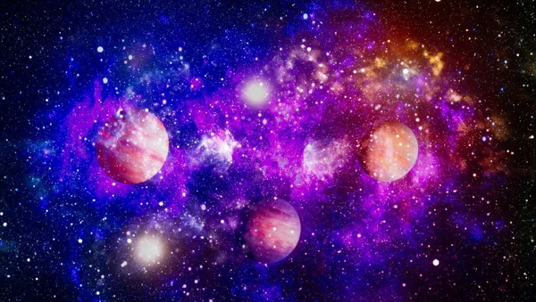 Φουτουριστικό Αφηρημένο Διαστημικό Υπόβαθρο Νυχτερινός Ουρανός Αστέρια Και Νεφέλωμα Στοιχεία — Φωτογραφία Αρχείου