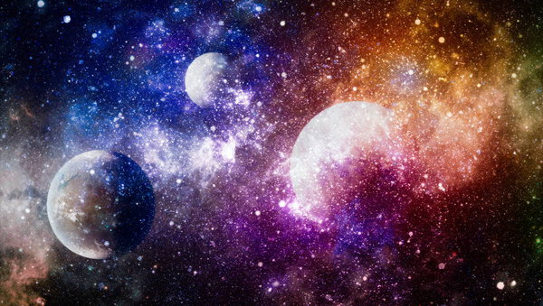 Futuristic abstract space background. Night sky with stars and nebula. Elements of this image furnished by NASA