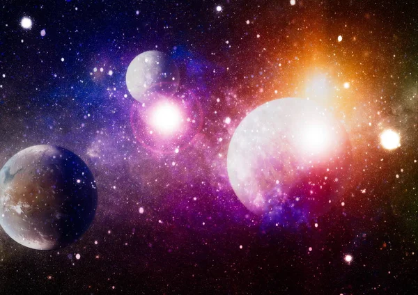 Arte Del Espacio Profundo Galaxias Nebulosas Estrellas Universo Elementos Esta — Foto de Stock