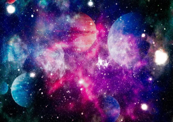 Kunst Van Ruimte Melkwegstelsels Nevels Sterren Het Universum Elementen Van — Stockfoto