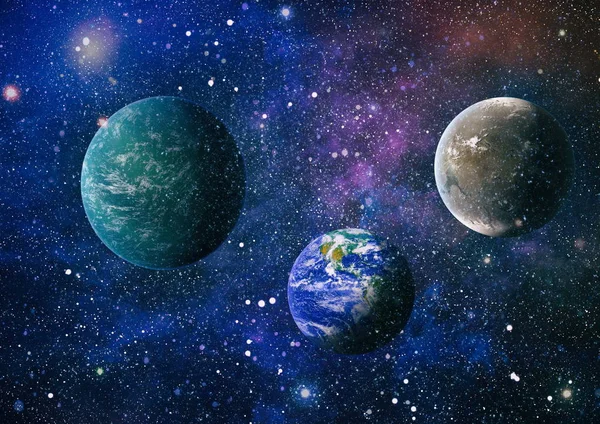 Stjärnor Planet Och Galax Ett Fritt Utrymme Delar Denna Bild — Stockfoto