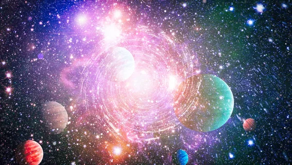 宇宙にある星の散開星団 美しい星雲 星や銀河 Nasa から提供されたこのイメージの要素 — ストック写真