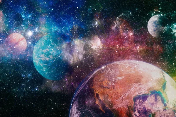 Parlak Arkaplanda Kozmik Sis Bulutları Görüntünün Elementleri Nasa Tarafından Desteklenmektedir — Stok fotoğraf