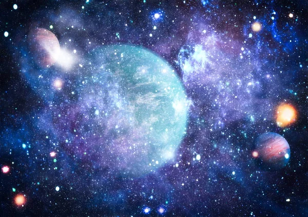 Planeter Stjerner Galakser Det Ytre Rom Som Viser Romutforskningens Skjønnhet – stockfoto